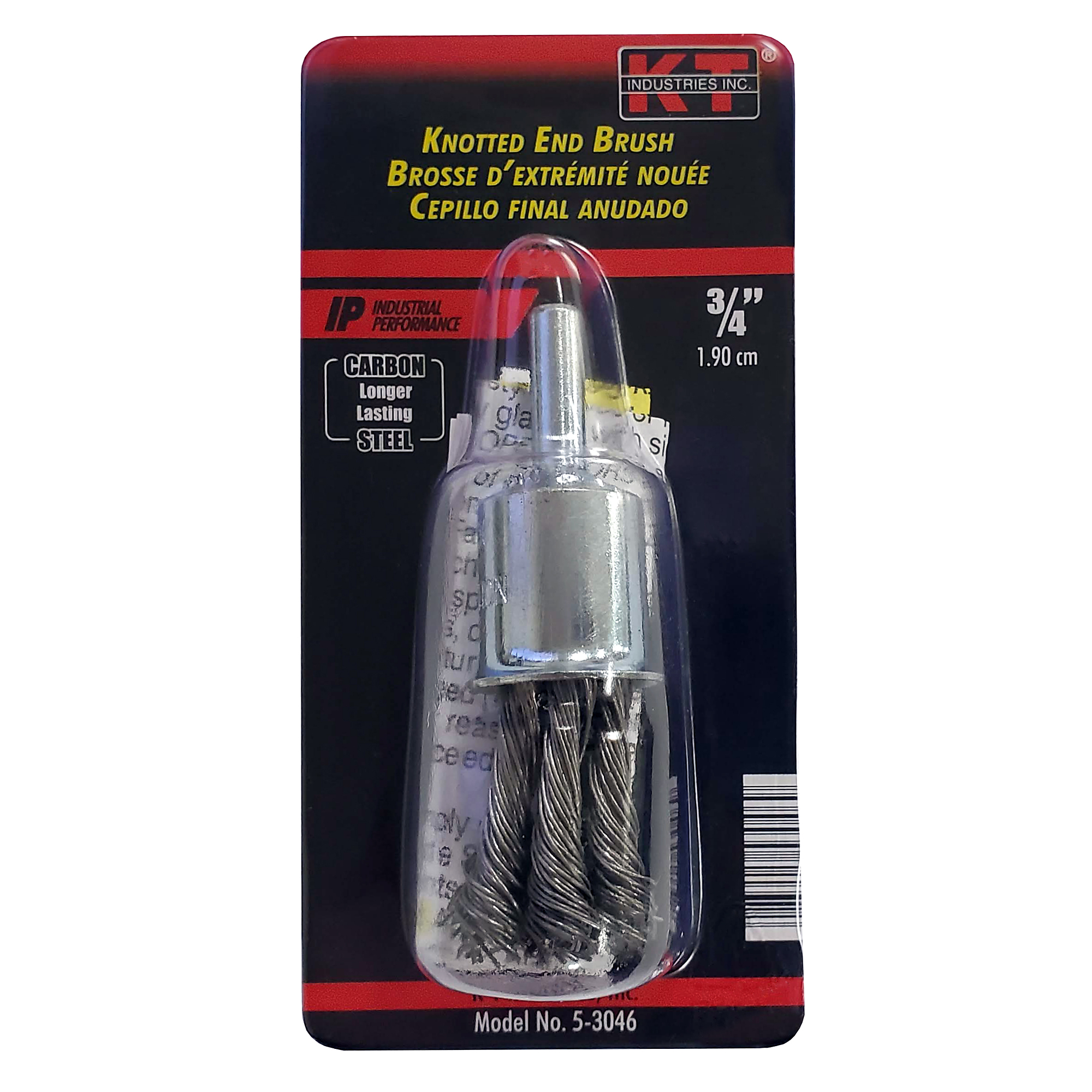 K-T Industries Pro Knot End Brush — 3/4in., Coarse, Twisted Carbon Steel, 22,000 Max RPM, Model# 5-3046